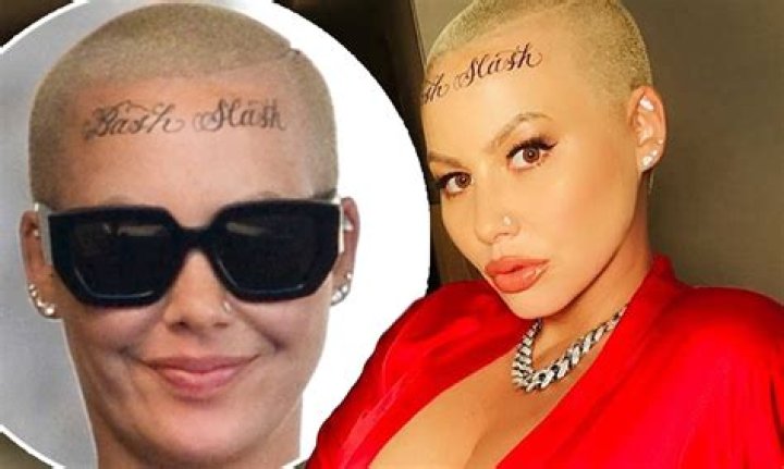 Amber Rose defends her new, giant forehead tattoo reading ‘Bash Slash’