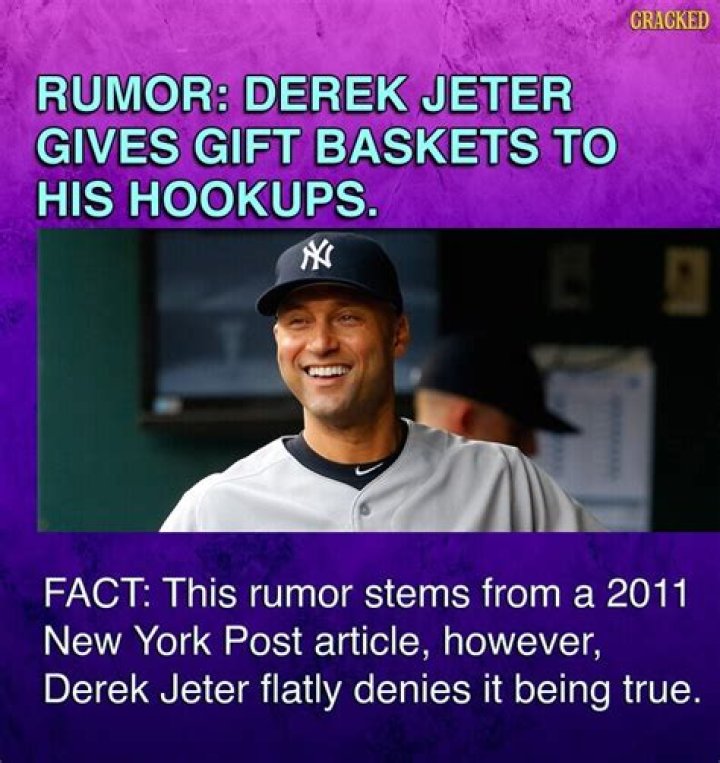 Derek Jeter denies the story about sending his hookups home with swag bags
