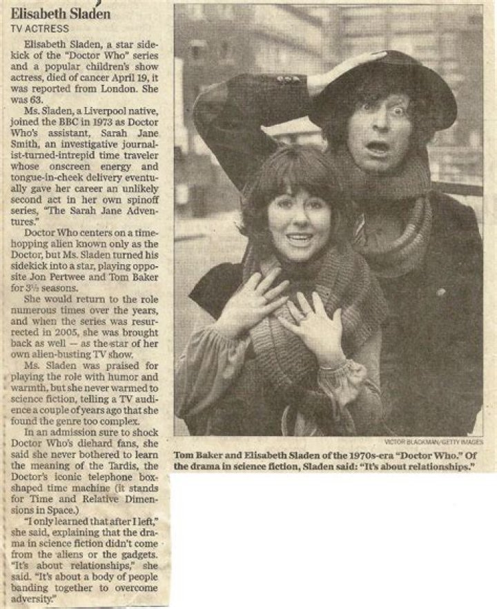 
Elisabeth Sladen Cause of Death, How did Elisabeth Sladen Die? 